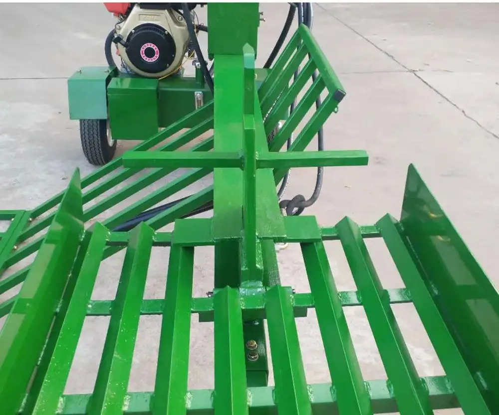 15hp gasoline hydraulic log splitter 50 ton splitting force, electric start EPA approved with hydraulic log lifter and log deck