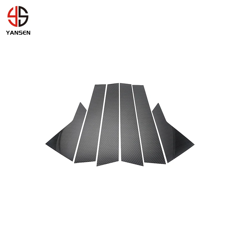 Carbon Fiber Car Window Column B Pillar Sticker Auto Parts For VW Polo Golf 8 Bora Tiguan Jetta Passat Lavida