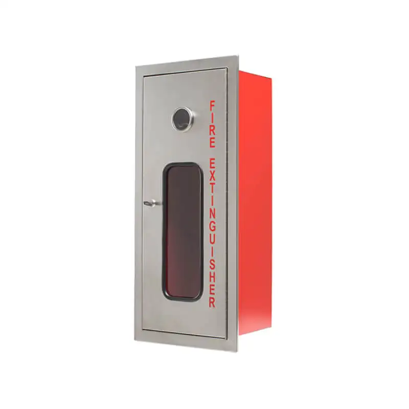 BS5041 British Recessed mounted Fire extinguisher cabinet Single door steel fire fighting box cabinet firefighting equipment