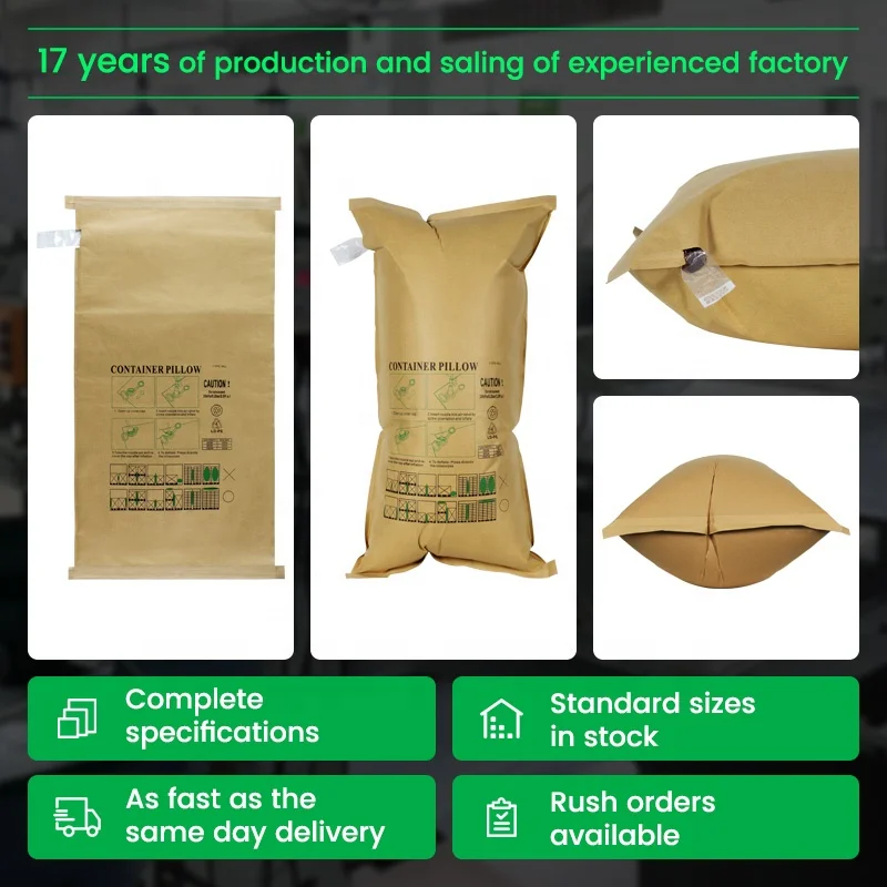 Strong Shipping Container Edge Protector Inflatable Brown Paper Air Dunnage Bag