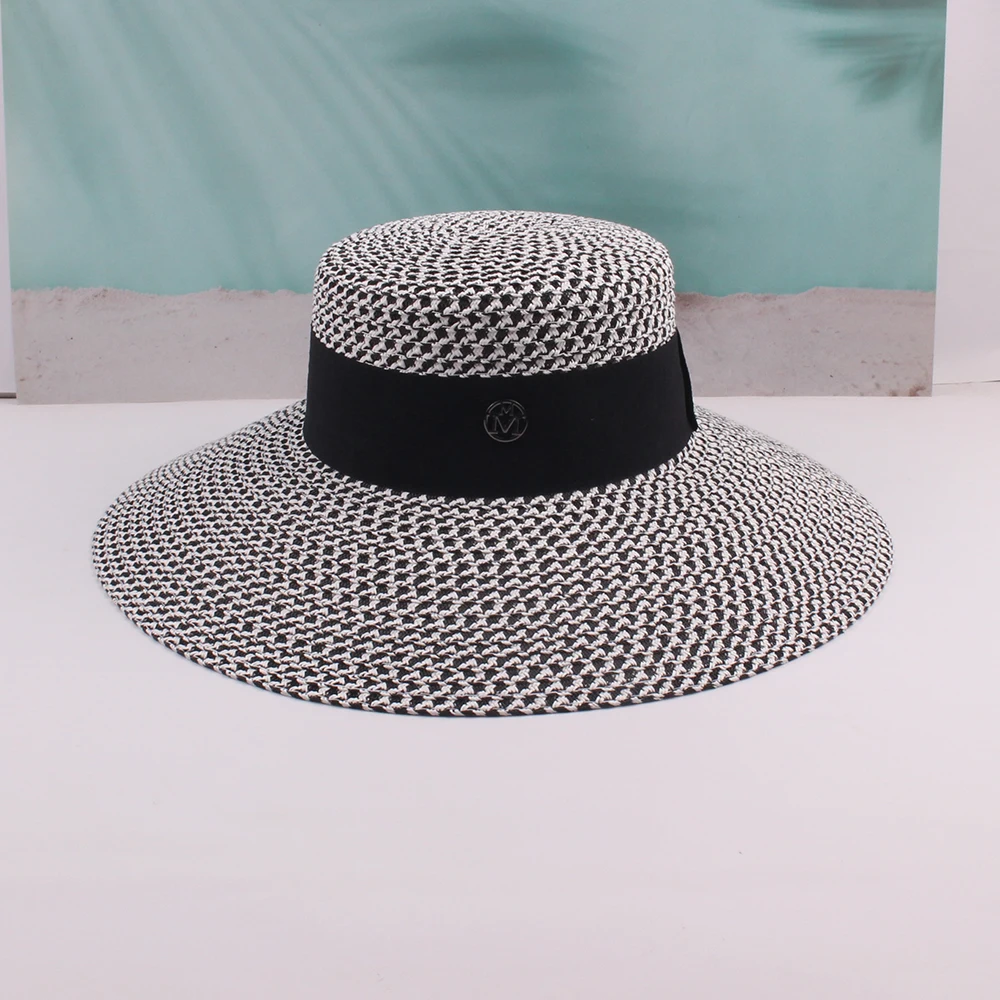 Custom Logo Summer Top Hats with Large Wide Brim Wholesale New Design Floppy Beach Straw Sun Hat Fashion Strohhut Sunhat