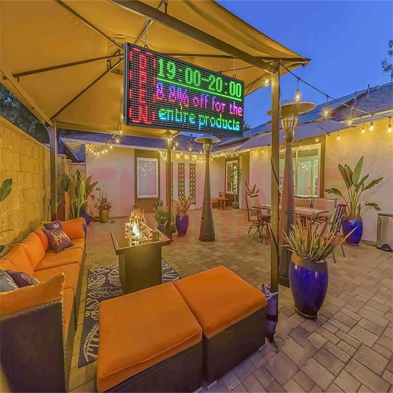 P10 Large Screen Bar Outdoor Full Color Scrolling Text Led Signs Outdoor Programmable Led Screen Banner Text Advertising Sign