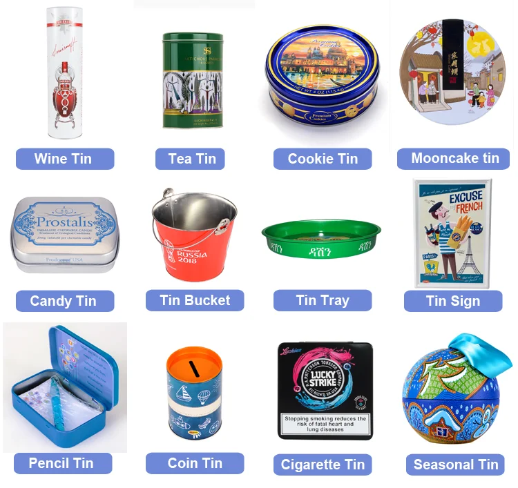 Custom Food Grade Tin Box Gift Biscuit Empty Round Cake Tin Metal Packaging Recyclable Gift Christmas Cookie Tin