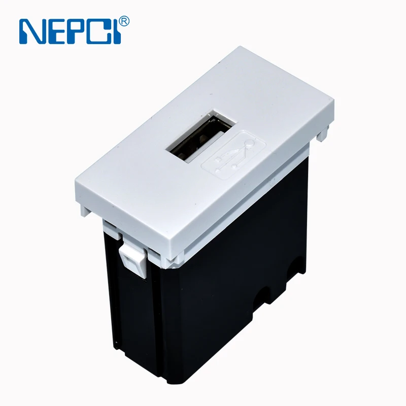 NEPCI Factory 5V2.1A  45*22.5mm Vertical USB A Charger Socket Module XJY-USB-A41 Suitable For Legrand Wall Decorative plate