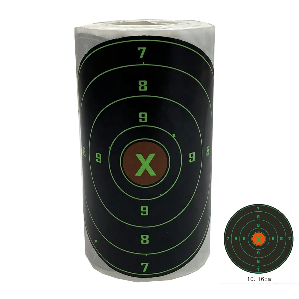 4inch 100pcs/roll Black splash green patch sticker Splatter Burst Adhesive Paper Targets shooting targets for Airgun and Airsof