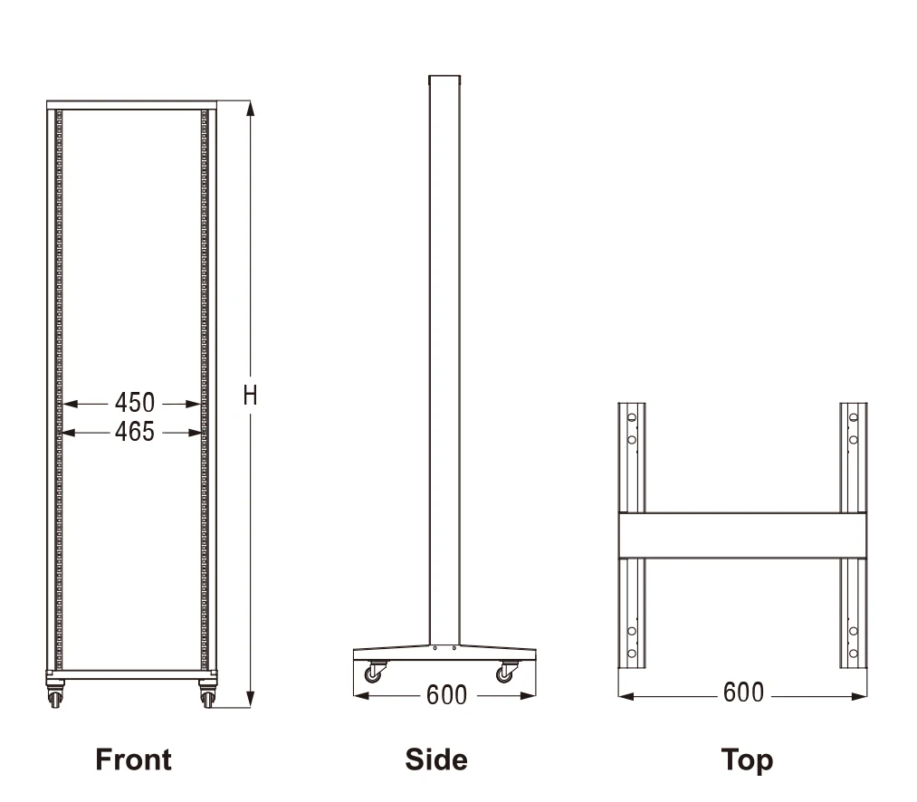 SPCC quality cold rolled steel 42u network open rack professional open rack