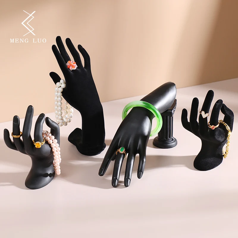 New Black Shaped Resin Mannequin Hand Model Ring Holder For Ring Bracelet Bangle Necklace Display Stand
