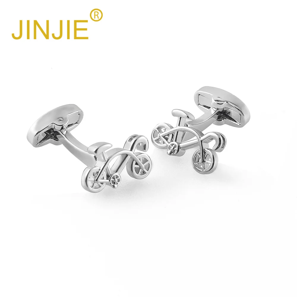 hot selling  fashion Brass vintage novelty sliver plated bike bicycle cuff links for men suit shirt