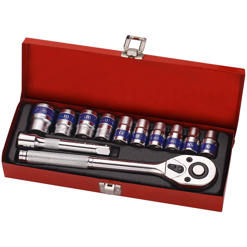 12Pcs Bike Torque Wrench Tool Set Socket Ratchet Wrench Socket Box Spanner Set