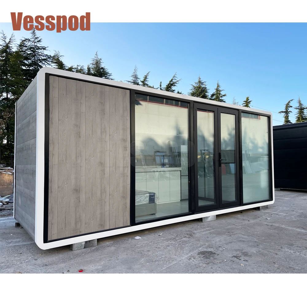 2024  luxury prefab tiny container house  40 ft 20 ft glass wall capsule house  for sale