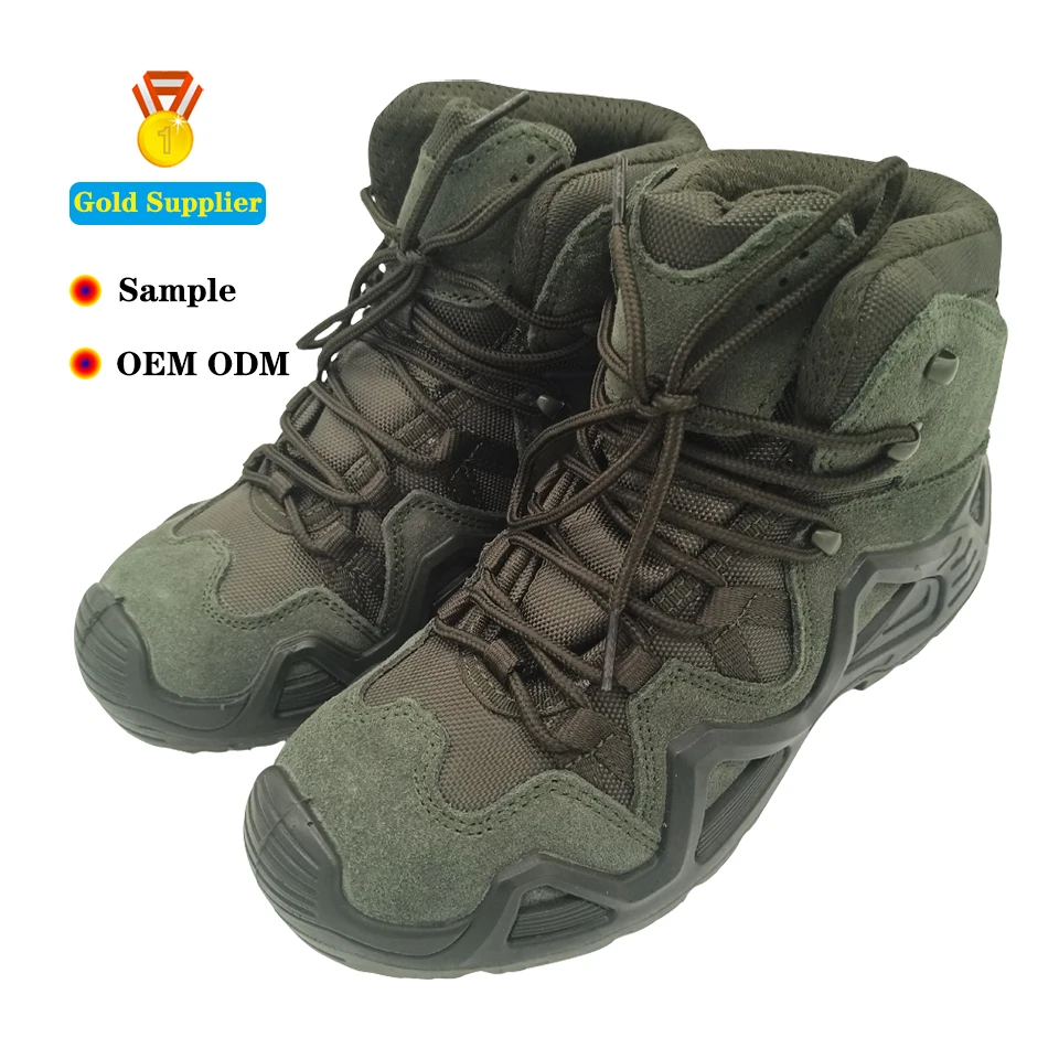 JDS Custom New Trend Green Out Door Solomon Columbia Leather Hiking Boots For Men