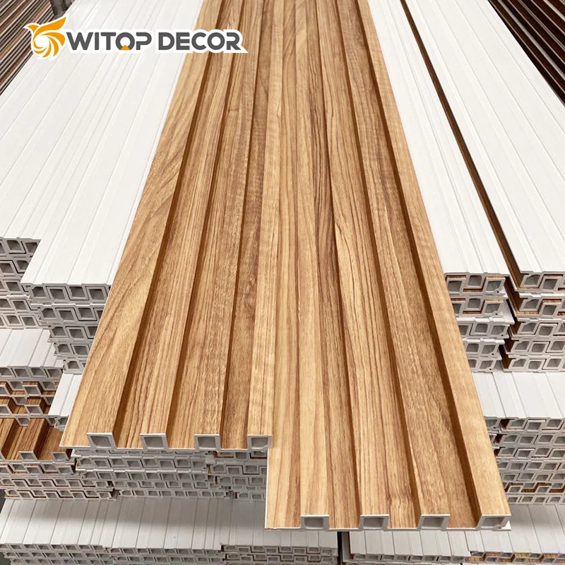 Wooden Series Embossing Indoor Brown color decoration Wpc Wall Panels