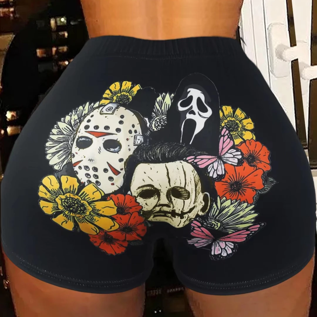 Wholesale Cheapest Printed Plus Size  Women Summer Hot Snack Shorts Candy Sets Snickers Snack Shorts