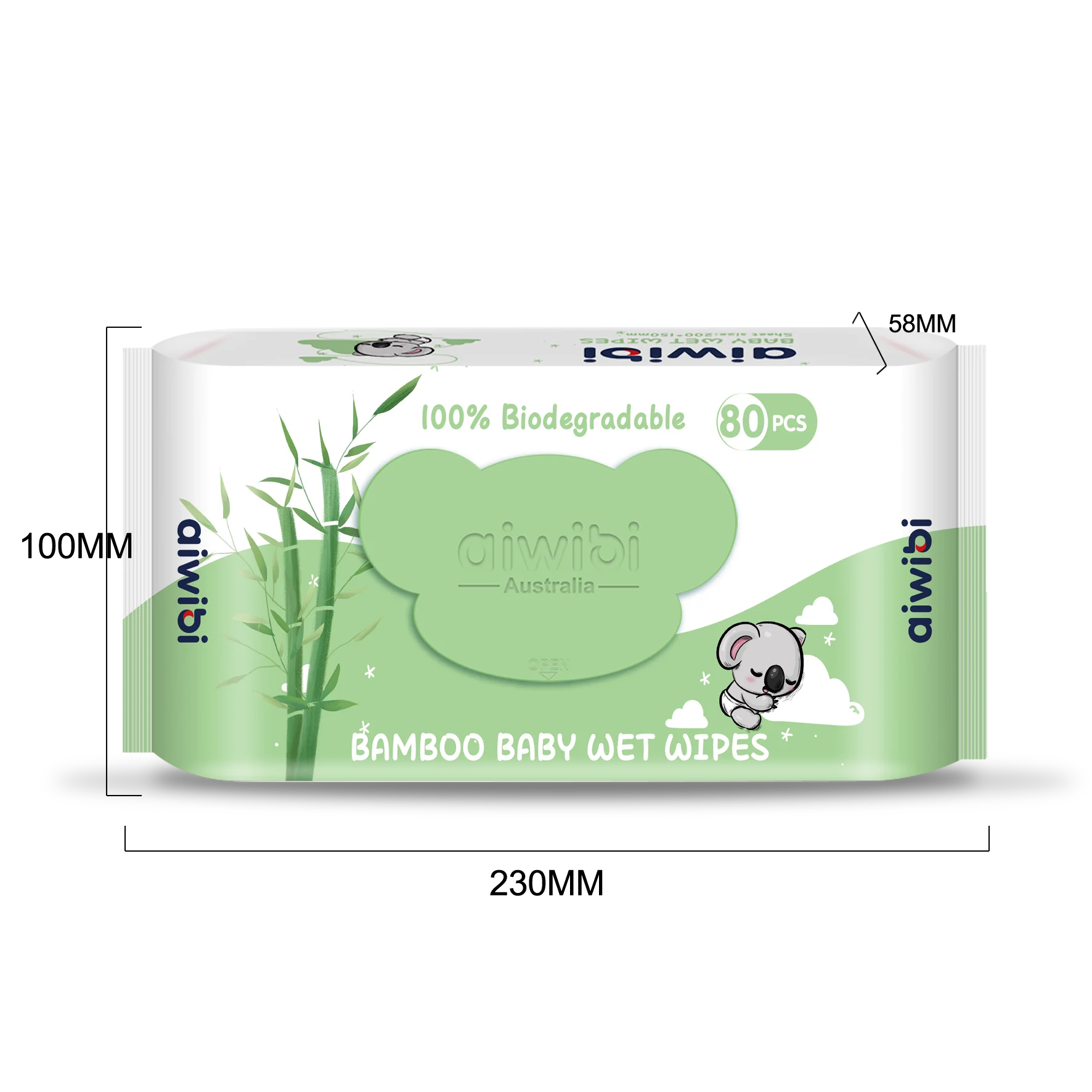 Aiwibi soft bamboo fiber fabric baby wipes delicate biodegradable organic clean and environmentally friendly baby wet wipes