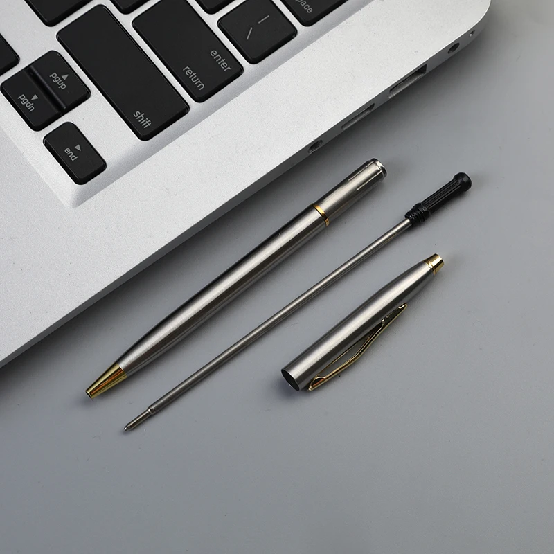 2024 China factory outlets metal ball pen fancy custom logo slim ball pen metal white black twist pen for hotel wedding