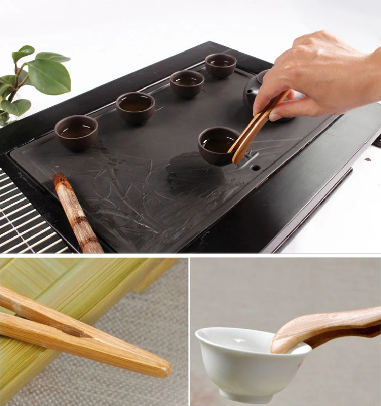Wholesale Tea Art Wooden Tweezers food safe food tweezers