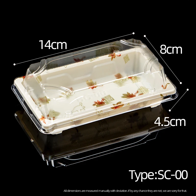 Factory High Quality Food Grade Disposable Sushi Box Container Food Grade Thickness PET Sushi Sashimi Packaging Tray