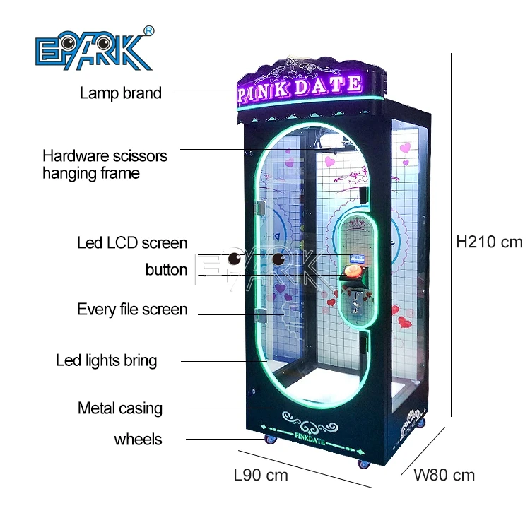 Coin Operated Arcade Pink Date Cut Your Price Claw Gift Game Machine Toy Vending Claw Machine