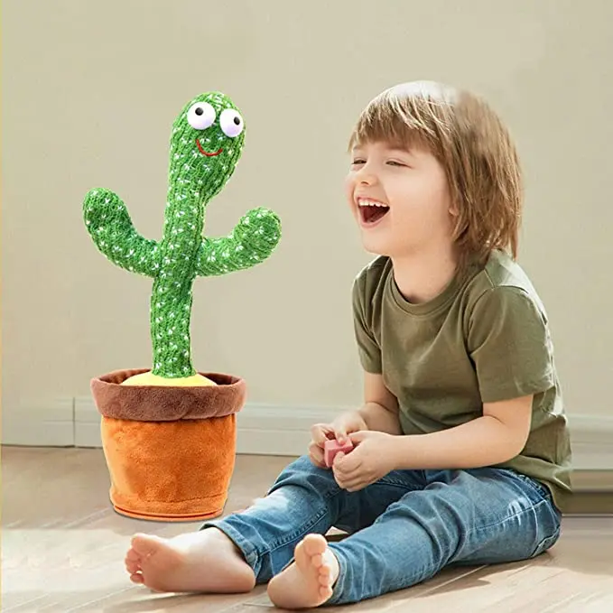 Cute Electronic Shake Talking Dance Singing Plush Doll Cactus Musical Dancing Cactus Toy