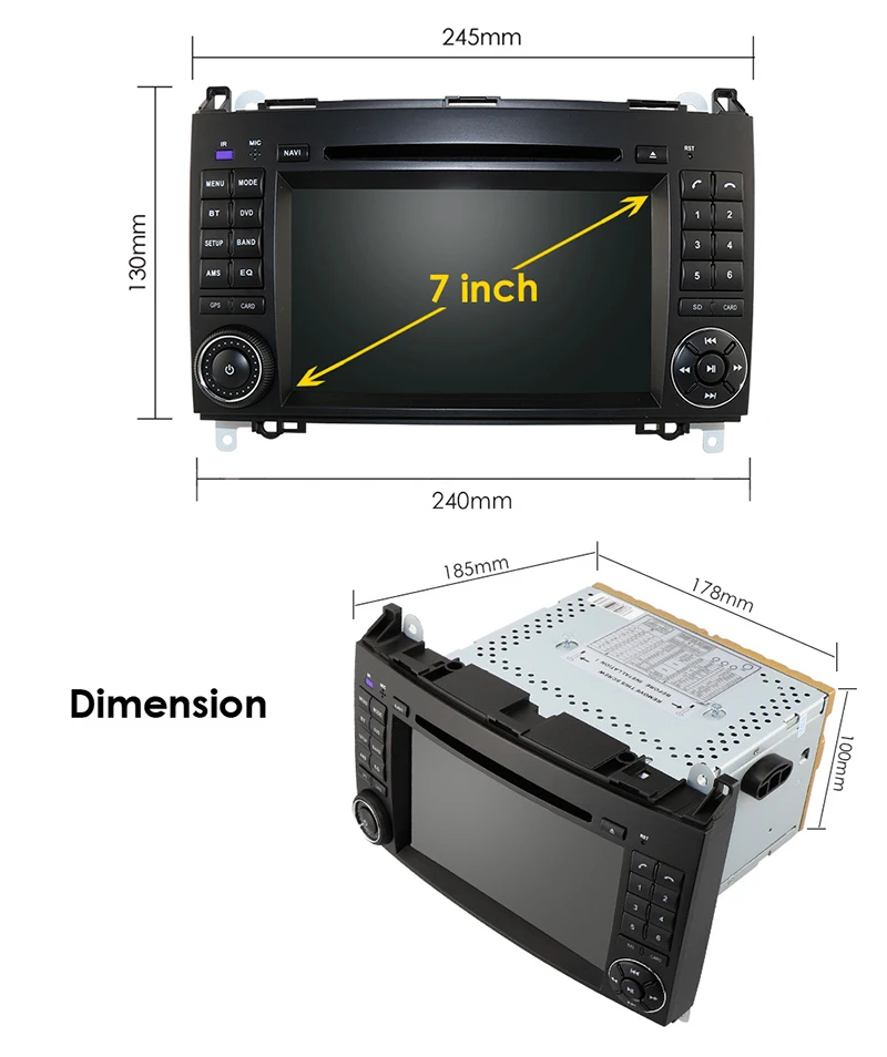 7 inch Touch Screen Car Stereo Radio DVD head unit for Mercedes Benz A/B Class Sprinter Vito
