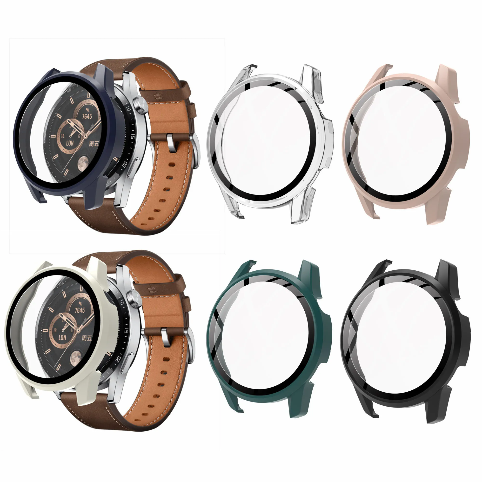 Жесткий Чехол-рамка из поликарбоната для смарт-часов Huawei watch GT 3 Pro 46 мм чехол с полным покрытием стеклянная защита экрана оболочка