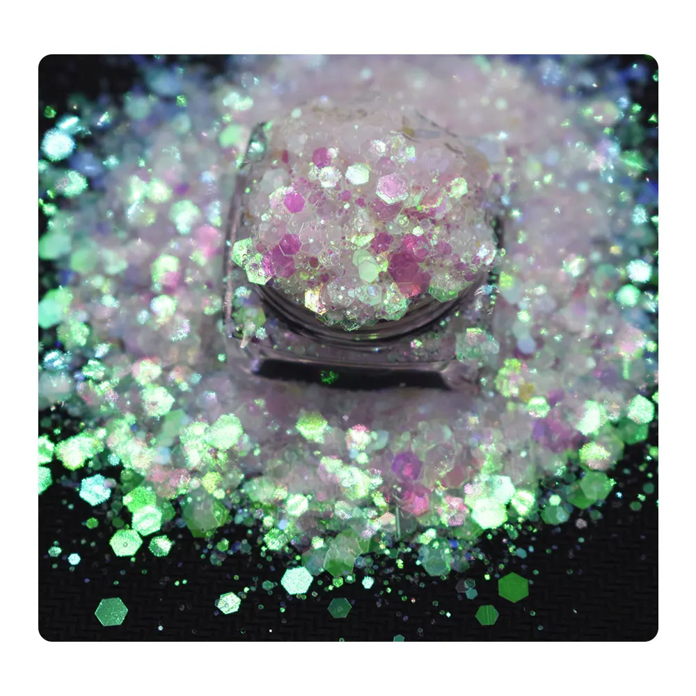wholesale bulk cosmetic loose glitter opal mixes chunky glitter for nail art