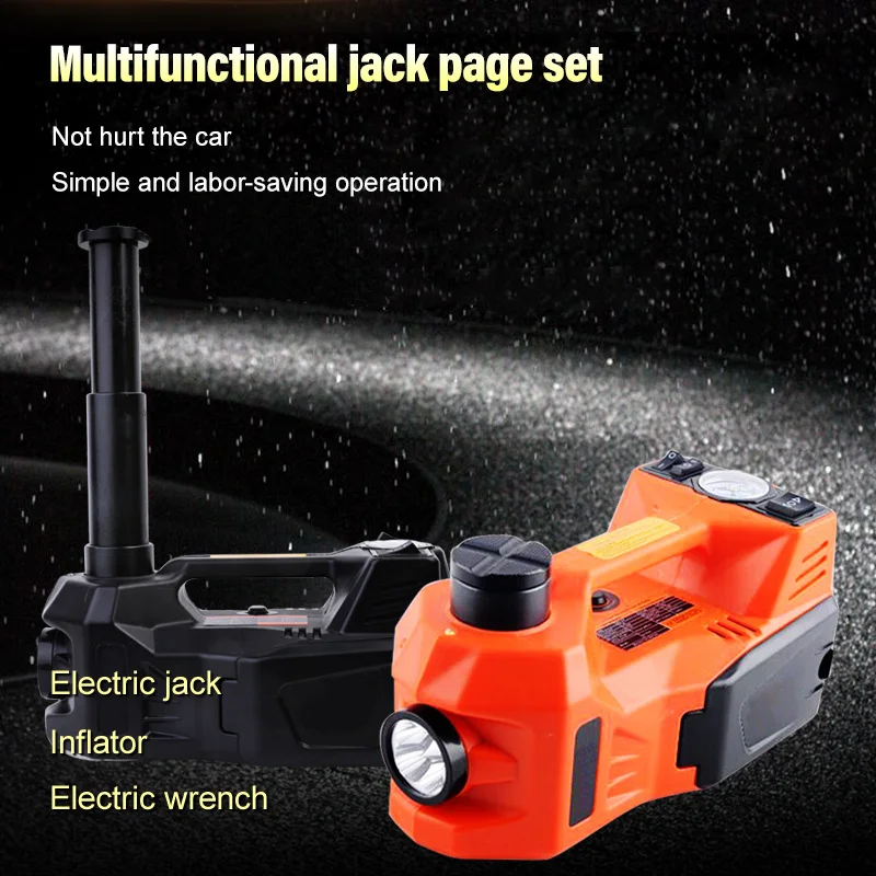 
3 in 1 electric car hydraulic jack 1-10T car jacks 12v electric jack 3ton with air pump and eclctric impact wrench Car Jack 