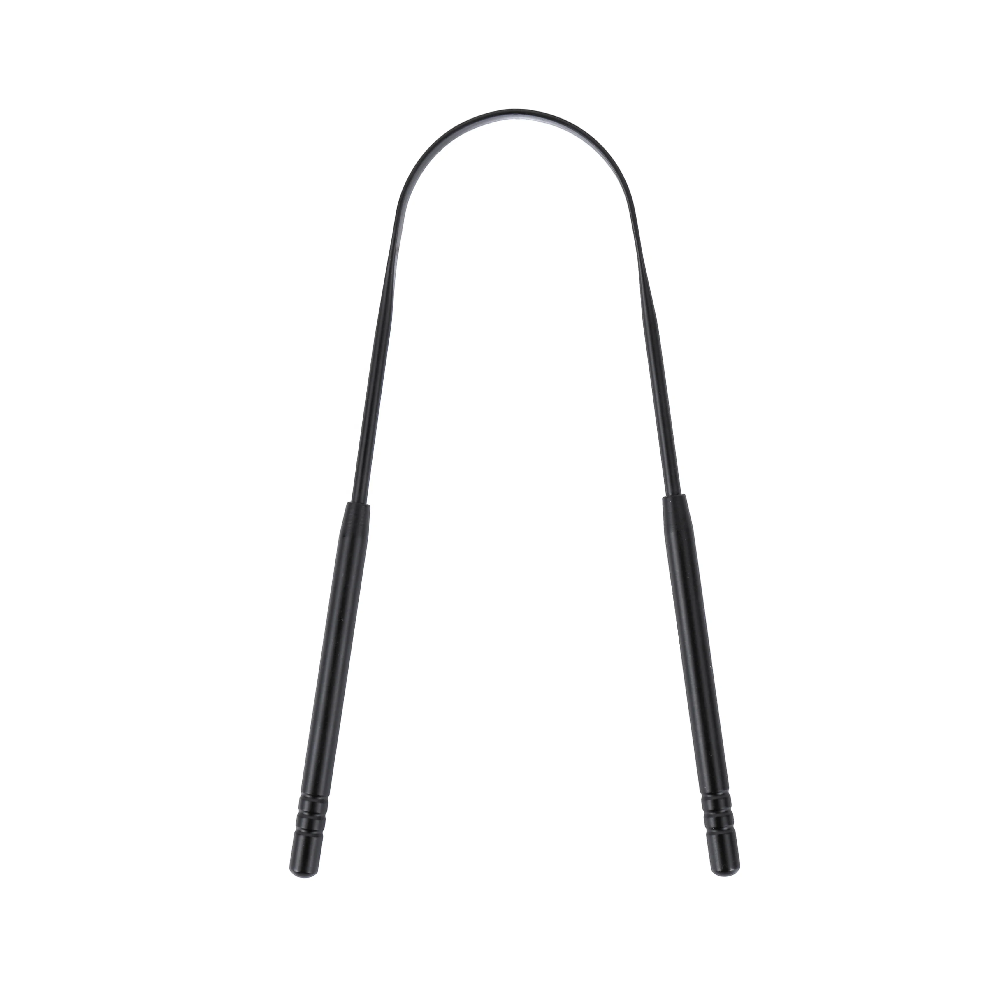 Hot Sales Custom Silver 304 Stainless Steel Metal Tongue Cleaner Scrapers Black Tongue Scraper