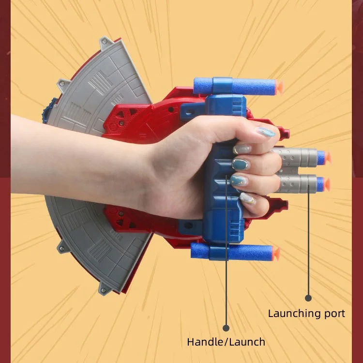 Kaili shield gun eva foam bullets launcher toy kids role-playing prop indoor outdoor shooting game deformable soft bullet gun