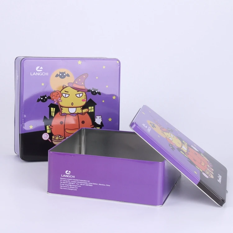 chocolate gift boxes cosmetic Food Storage Square Metal Christmas Candy Tin Box  Cookie Tin  Metal bottles sweet boxes packaging