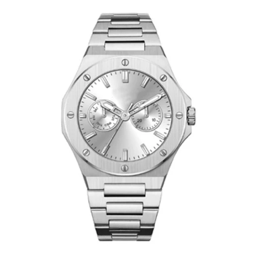 High End Manufacture Fashion Watch Luxury Silver Color Men Stainless Steel Quartz Watches