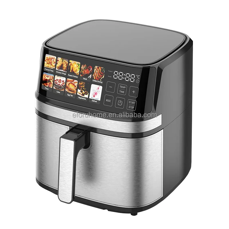 EFORU 8L Smart Touch Control Wifi Air Fryer Wholesale Stainless Steel Food Grade Digital Air Fryer Up and down 2 heaters