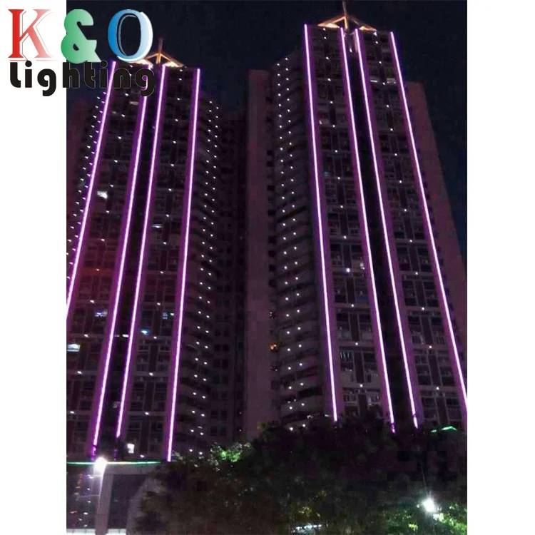 Building decoration Led outdoor facade linear strip lighting RGB DMX led tube line light