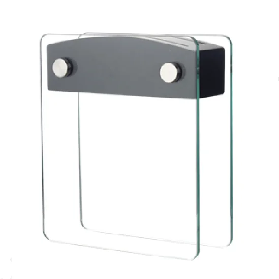 Tempered Glass Knife Stand with Black Wood Block