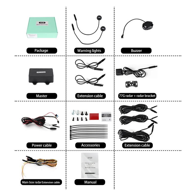 Car Blind Spot Detection System BSD Assist Millimeter Radar 24GHZ microwave detect Driving Security