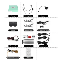 flashing warning ultrasonic radar car blind spot detection assist bsd system