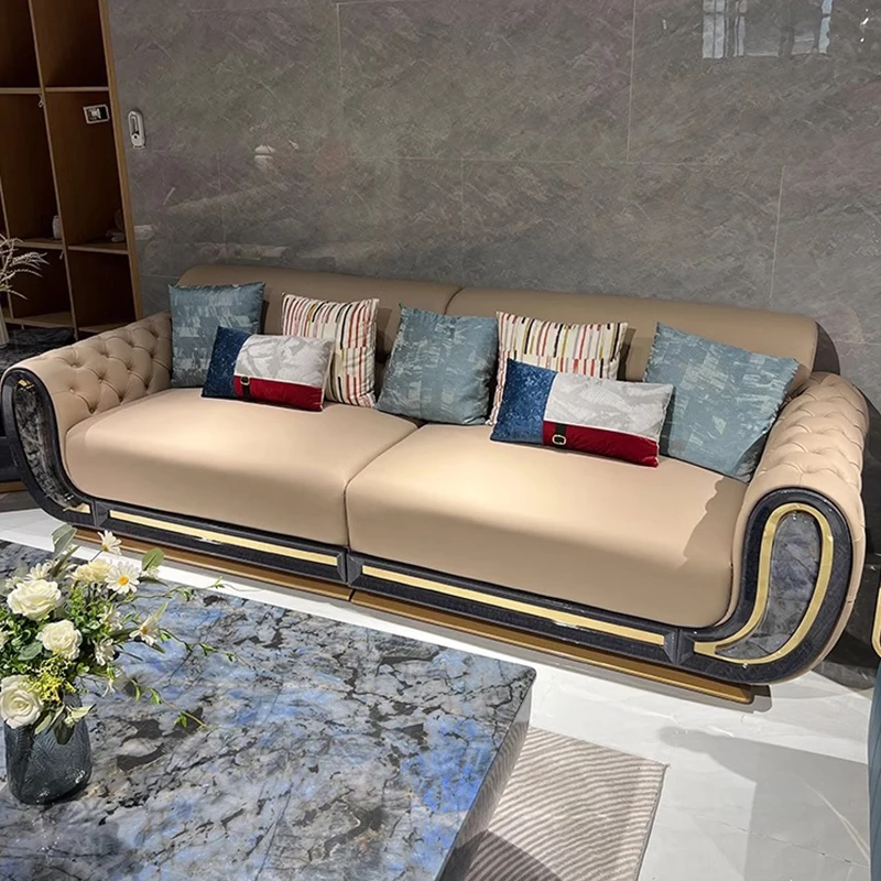 Italian style light luxury high-end texture leather office sofa multi-functional combination officehave furniture Office sofa