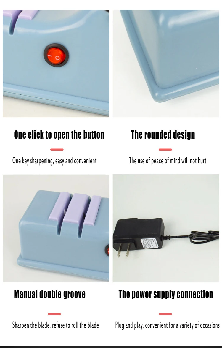 Приспособление для заточки ножей Электрический многофункциональный набор для заточки 4 в 1 для прямых ножей и ножницы с защитным чехлом