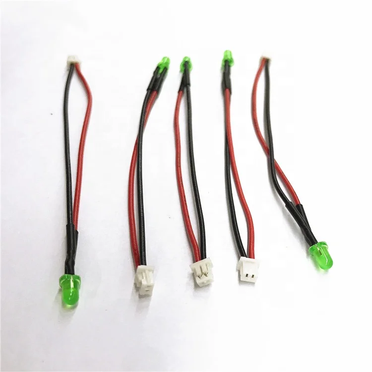 1251JST 2Pin connector +LED lamp with 1007 28awg wire harness for Intelligent monitoring camera