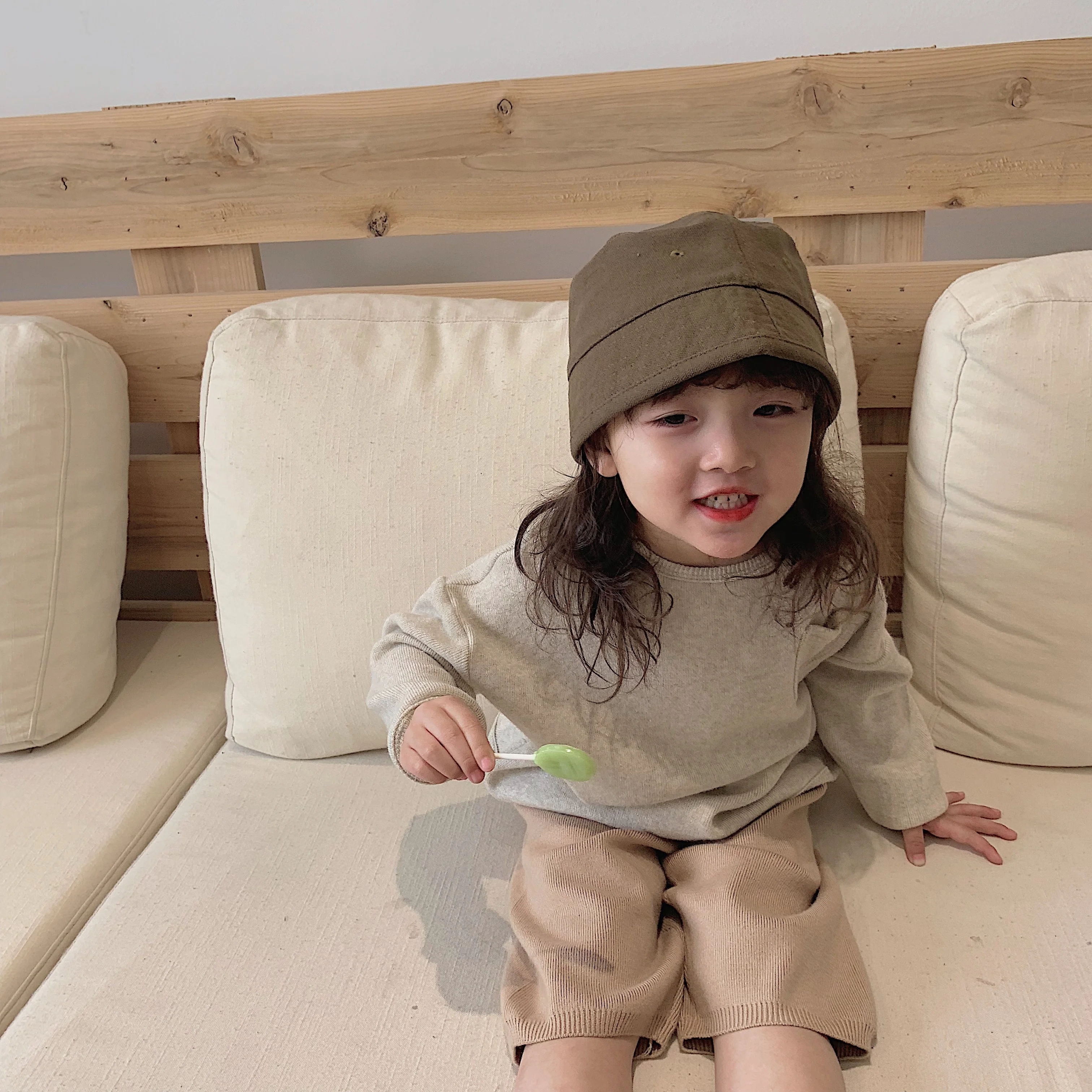 
C1065 Wholesale children solid fashion sun hat simple and casual fisherman hat 
