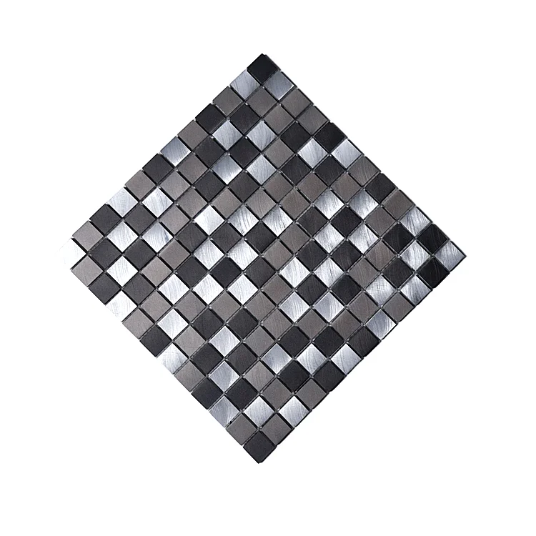 Beautiful Wholesale Cheap Aluminum Alloy 3d Square 23*23 Grays Metal Mosaic Tile Tiles