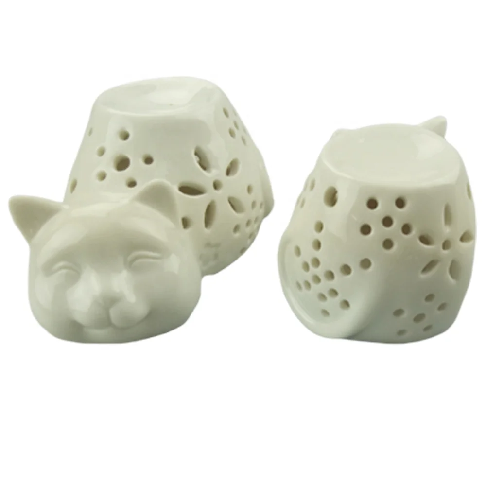 Cat shaped ceramic incesen burner, night lamp, candle warmer