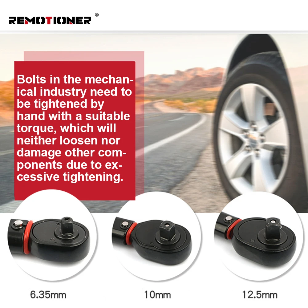 1/4 1/2 3/8 Inch 5-210Nm CRV Auto Repair Spanner Drive Click Ratchet Torque Wrench