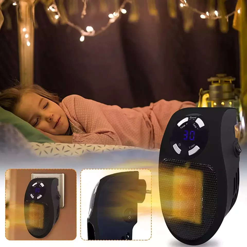 Winter Warm Bathroom Home Room Portable Room Electric Fan Heater 500W Plug In Mini Electric Heater