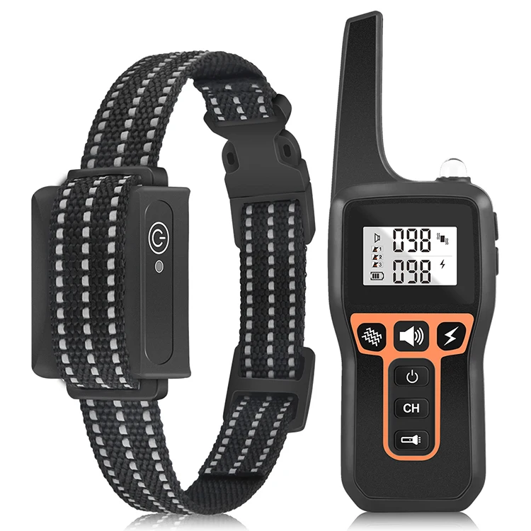
Indicator Rechargeable Waterproof Anti-Barking Remote Beep Vibration and Shock Dog Training Collar 