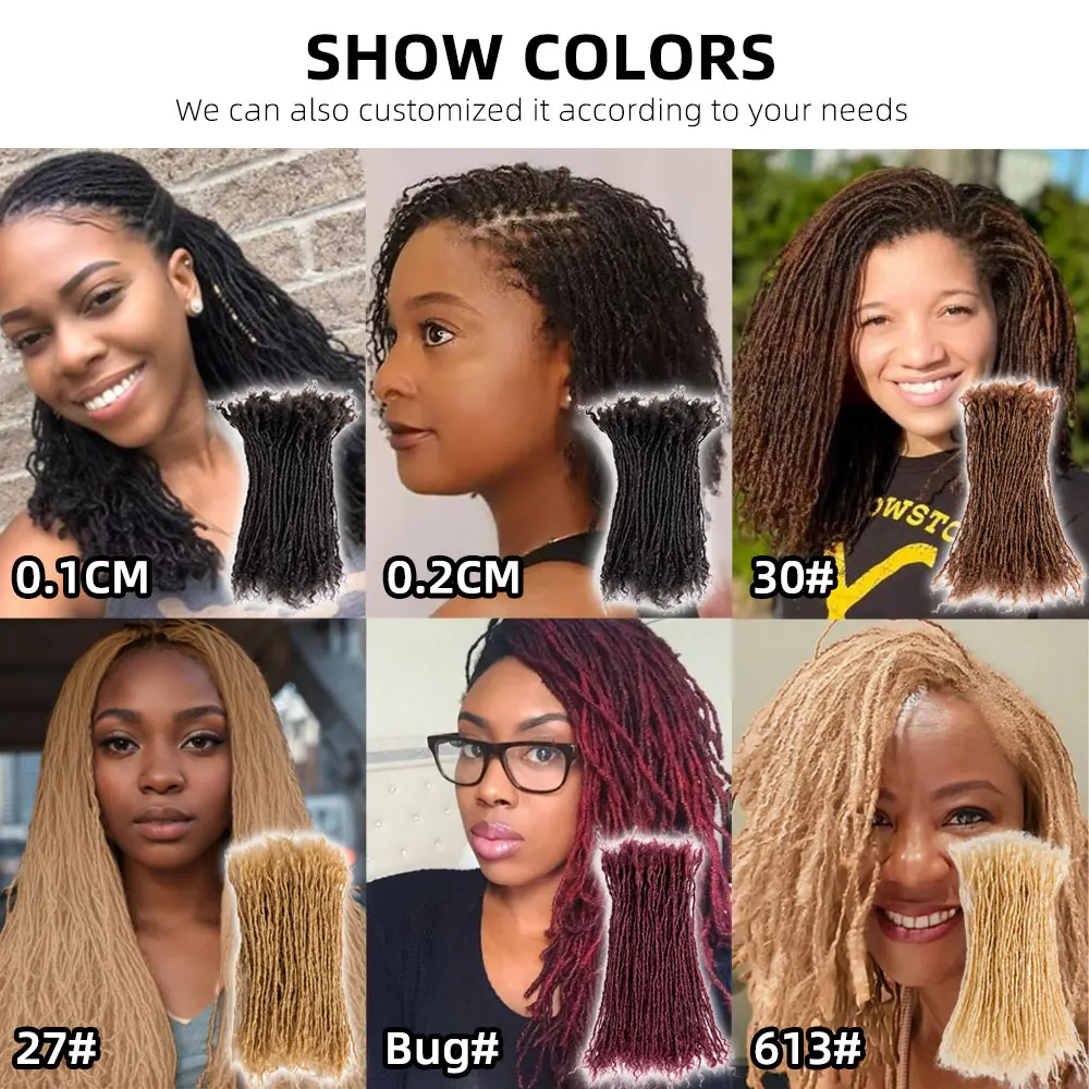 BLT Hot Selling Curly Ends Interlocked Sister Locs Crochet Hair Full Handmade Soft Enough Sister Loc Extension Human Hair