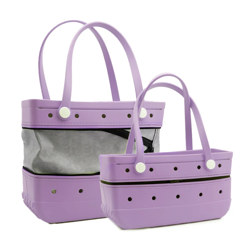 2024 new design summer fashion eva tote bag waterproof eva beach bag with zipper