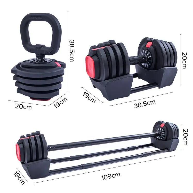 New Arrival Weights Gym Fitness Equipment Kettlebell 20kg Free Weights Dumbbell Adjustable And Barbell Set For Body Building