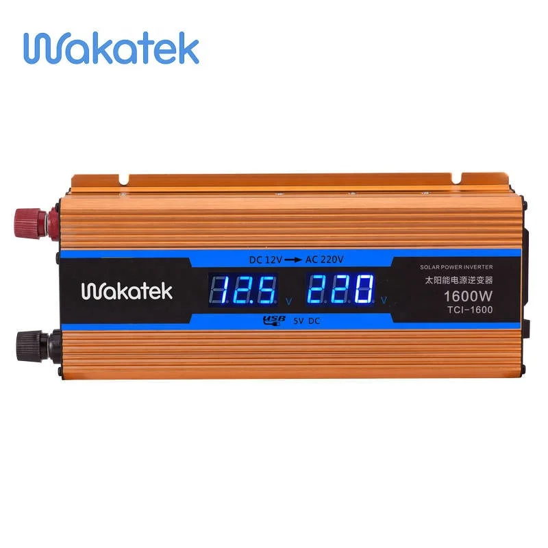  Китайский производитель Wakatek охлаждающий автомобильный инвертор на солнечной батарее 12 В