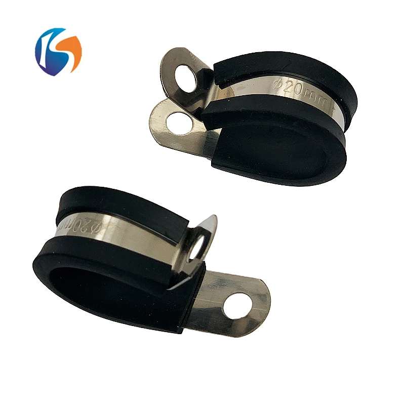 Factoey price P type rubber lined hose clips rubber clamp